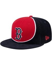 KTZ - Navy/red Boston Red Sox Retro Split Corduroy Snapback Hat - Lyst