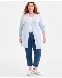 Style & Co. - Plus Size Turbo Long Open-front Cardigan Sweater - Lyst