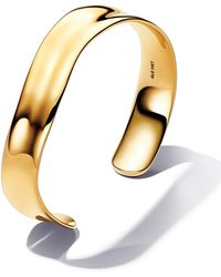 PANDORA - In 14k -plated Shaped Broad Open Bangle - Lyst