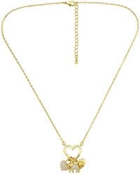 Macy's - 14k Gold-plate Over Brass Heart Shaped Charm Holder - Lyst