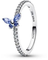 PANDORA - Sparkling Butterfly Ring - Lyst