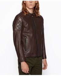 hugo boss lefox leather jacket