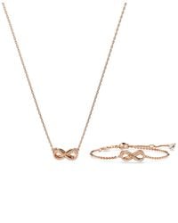 Swarovski - Tone Hyperbola Infinity Bangle Bracelet & Pendant Necklace Set - Lyst