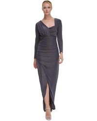 DKNY - Shimmer Asymmetric-neck Side-ruched Gown - Lyst