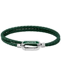 Lacoste - Braided Leather Bracelet - Lyst