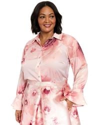 Muse - Plus Size Floral-print Blouse - Lyst
