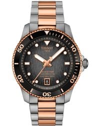 Tissot - Swiss Automatic Seastar 1000 Powermatic 80 Two-tone Stainless Steel Bracelet Watch 40mm - Lyst