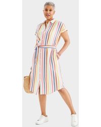Style & Co. - Striped Cotton Gauze Short-sleeve Shirt Dress - Lyst
