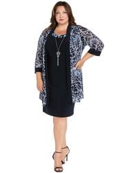 R & M Richards - Plus Size Scoop Neck Jacket Dress - Lyst