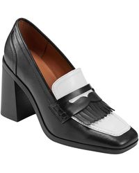 Marc Fisher - Hamish Block Heel Square Toe Dress Loafers - Lyst