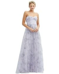 Dessy Collection - Floral Strapless Twist Cup Corset Tulle Dress - Lyst