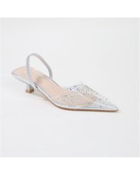 BERNESS - Mabel Clear Rhinestone Kitten Heels - Lyst