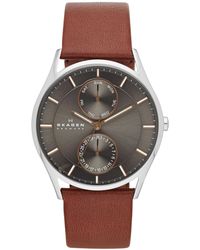 Skagen - Holst Multifunction Leather Watch Skw6086 - Lyst