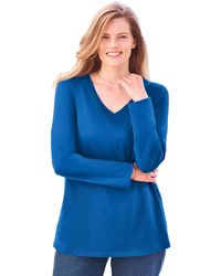 Woman Within - Plus Size Within Perfect Long-sleeve V-neck Tee - Lyst