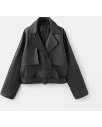 Mango - Lapels Leather Jacket - Lyst
