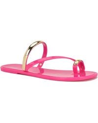 Nine West - Seashell Toe Ring Slip-on Flat Sandals - Lyst