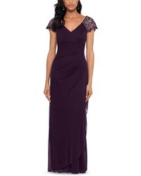 Xscape - Lace-sleeve Chiffon Gown - Lyst
