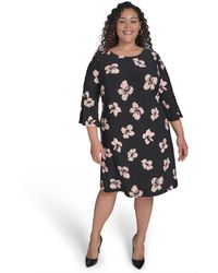 Tommy Hilfiger - Plus Size Jersey Floral-print Shift Dress - Lyst