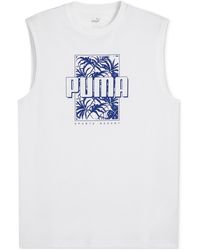 PUMA - Ess+ Palm Resort Logo Graphic Sleeveless T-shirt - Lyst