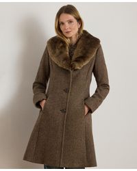 Ralph Lauren - Faux-fur-collar Coat - Lyst