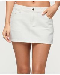 Edikted - Spencer Low Rise Denim Micro Skirt - Lyst