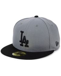 KTZ - Los Angeles Dodgers Basic Gray Black 59fifty Fitted Cap - Lyst