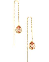 Ettika - Barely There Chain Topaz Cubic Zirconia 18k Gold Plated Dangle Earrings - Lyst