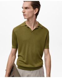 Mango - Fine-knit Cotton Polo Shirt - Lyst