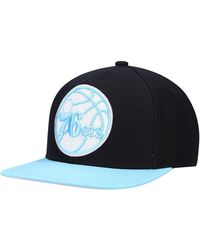 Mitchell & Ness - Black And Light Blue Philadelphia 76ers Pastel Snapback Hat - Lyst
