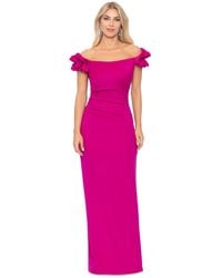Xscape - Petite Ruffled Ruched Off-the-shoulder Gown - Lyst