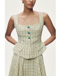 Nocturne - Button Accessory Tweed Bustier - Lyst