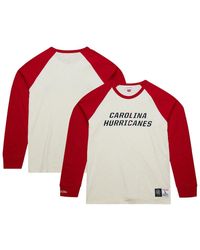 Mitchell & Ness - Distressed Carolina Hurricanes Legendary Slub Vintage-like Raglan Long Sleeve T-shirt - Lyst