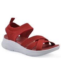 White Mountain - Charry Round Toe Flat Sandals - Lyst