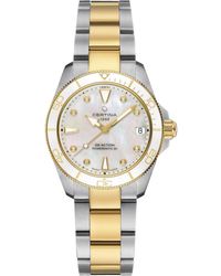 Certina - Swiss Automatic Ds Action Lady Diamond Accent Two-tone Stainless Steel Bracelet Watch 35mm - Lyst