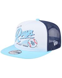 KTZ - White/light Blue Kansas City Royals Retro Script Trucker 9fifty Snapback Hat - Lyst