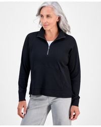 Style & Co. - Petite Waffle-knit Half-zip Sweatshirt - Lyst