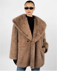 WeWoreWhat - Shawl Collar Faux Fur Coat - Lyst
