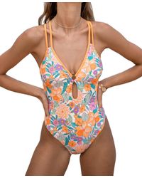CUPSHE - Spring Day Keyhole Crossback One-piece - Lyst