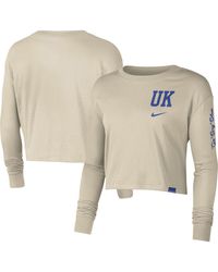 Nike - Kentucky Wildcats Varsity Letter Long Sleeve Crop Top - Lyst