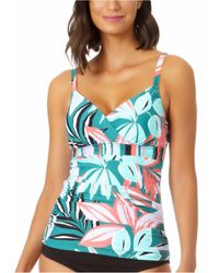 anne cole tropical floral surplice swimdress
