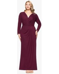 Betsy & Adam - Plus Size Long-sleeve Matte Jersey Dress - Lyst