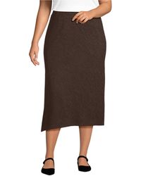 Lands' End - Plus Size Crinkle Midi Skirt - Lyst