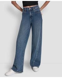 DKNY - High Rise Modern Wide Leg Jeans - Lyst