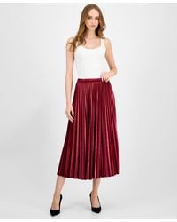 Anne Klein - Pleated Flared Midi Skirt - Lyst