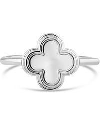 DEVATA - Contour-lined Clover Ring - Lyst