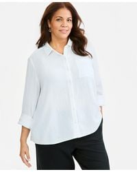 Style & Co. - Plus Size Button-front Collared Long-sleeve Shirt - Lyst