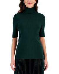 Anne Klein - Turtleneck Half-sleeve Sweater - Lyst