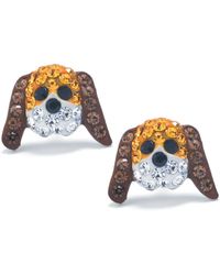 Macy's - Multicolor Crystal Pave Dog Head Stud Earrings - Lyst
