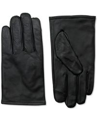 echtes Leder Accessoires Handschuhe Lederhandschuhe Calvin Klein Handschuhe Logopr\u00e4gung schwarz 