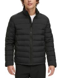 DKNY - Quilted Full-zip Stand Collar Puffer Jacket - Lyst